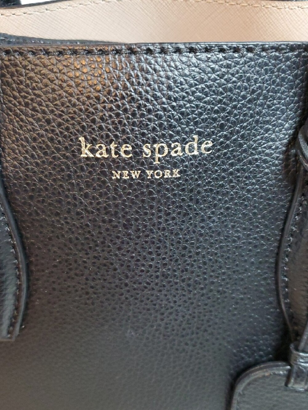 kate spade Black Pebbled Leather Eva Satchel with Gold Logo - Picture 2 of 11